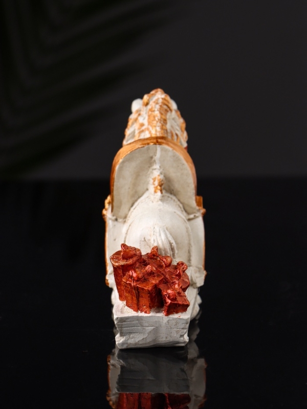 Фигура "Лошадка с телегой подарков" 12х9х5 см, бежевый