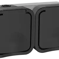 Розетка 2-местная горизонтальная TORS 16А IP55 графит