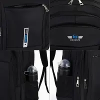 Рюкзак молодёжный на молниях, 2 отдела на молнии, 4 кармана, 37&times;17&times;54 см, чёрный