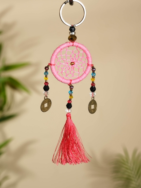 Брелок Брелок "Ловец снов" 4х15 см. розовый