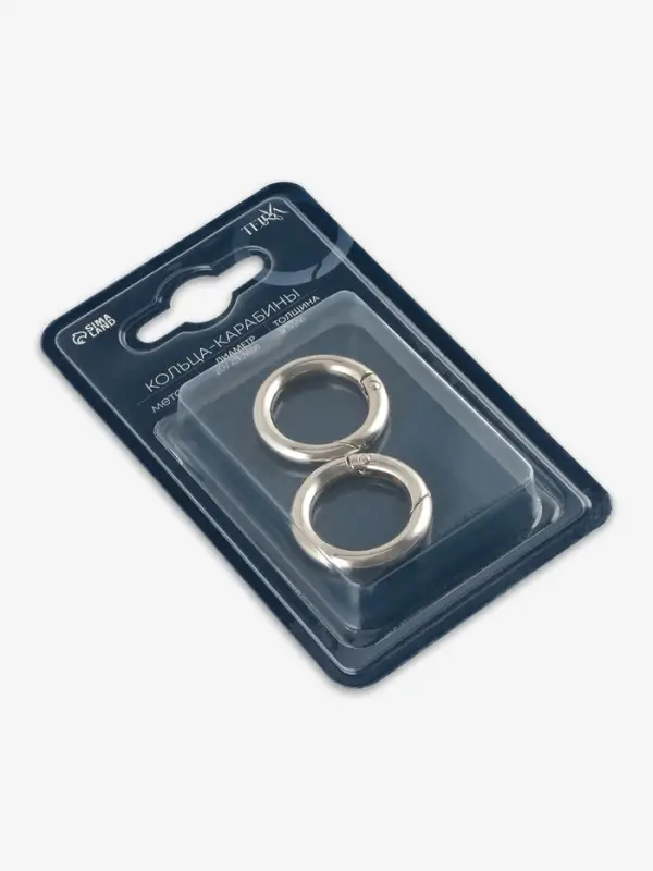 Кольца-карабины 7гр d20/28мм 4мм (наб 2шт цена за наб) серебряный TR Кольца-карабины 7гр d20/28мм 4мм (наб 2шт цена за наб) серебряный TR