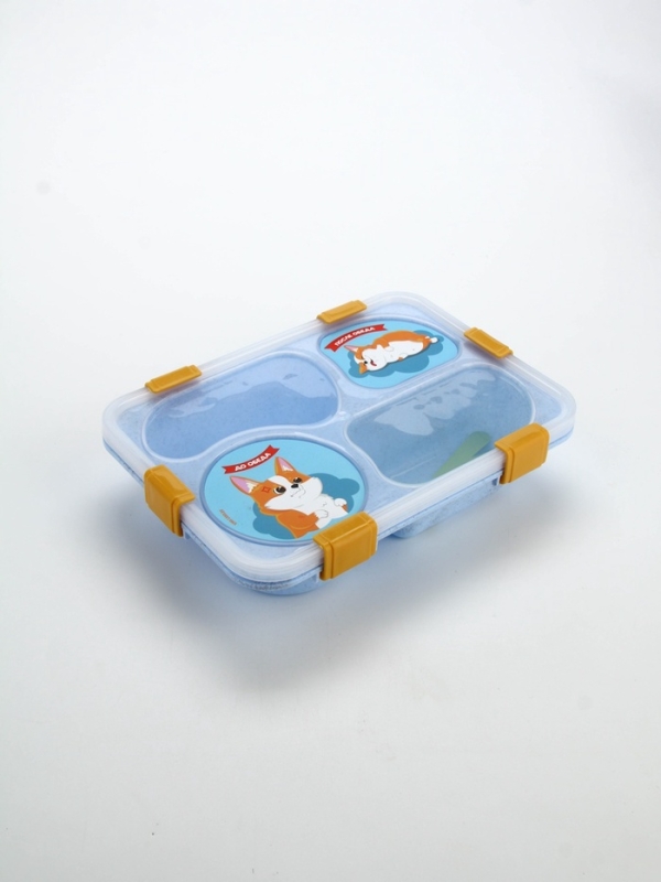 Ланч - бокс с 4 секциями «До/после обеда», 23 х 17 х 5,5 см, голубой