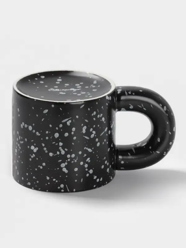 Кружка Доляна &laquo;Сплэш&raquo;, 350 мл, 14&times;8.5&times;8.2 см, фарфор, чёрная