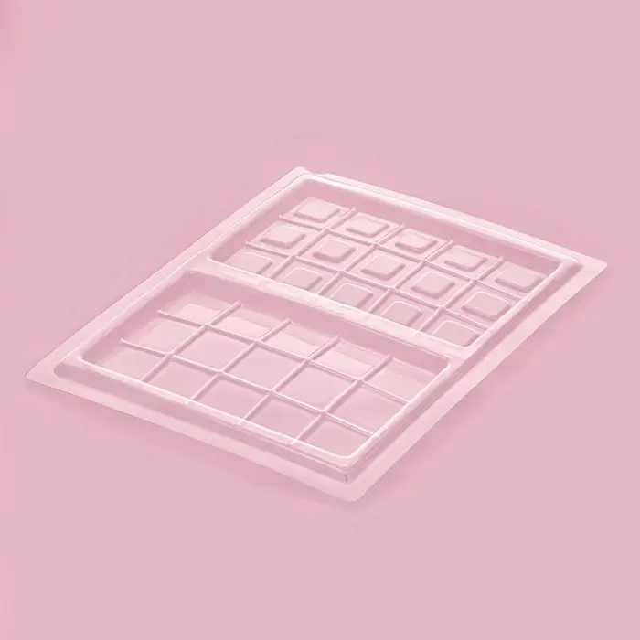 Форма для шоколада «Дольки», пластик, 26.5×21×1 см, 2 ячейки 17.5×10.5, прозрачная