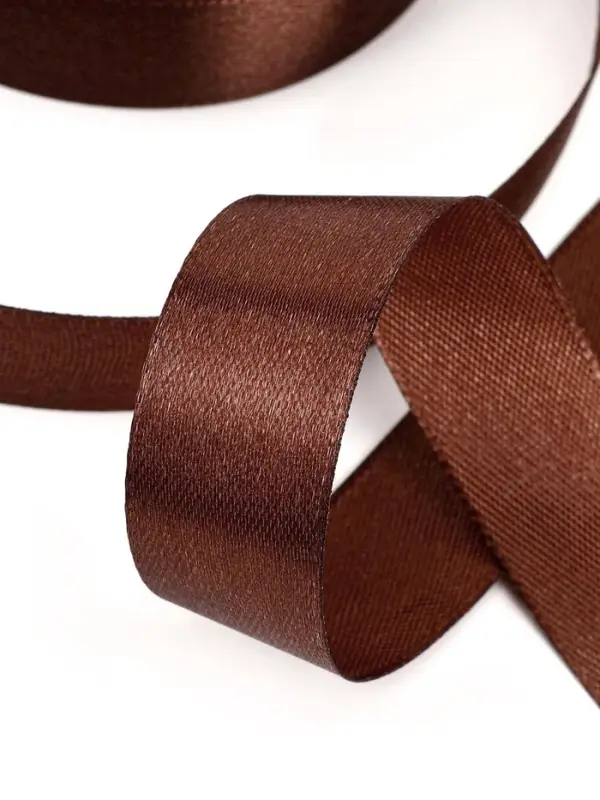Лента атласная, 20 мм, 23&plusmn;1 м, коричневая