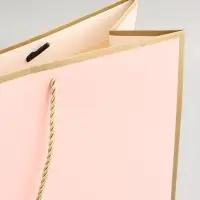 Пакет подарочный, розовый , с бантом, 43 х 32 х 14 см