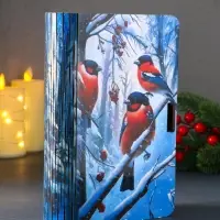 Книга-шкатулка новогодняя №3 "Три снегиря ".  19х13х5 см