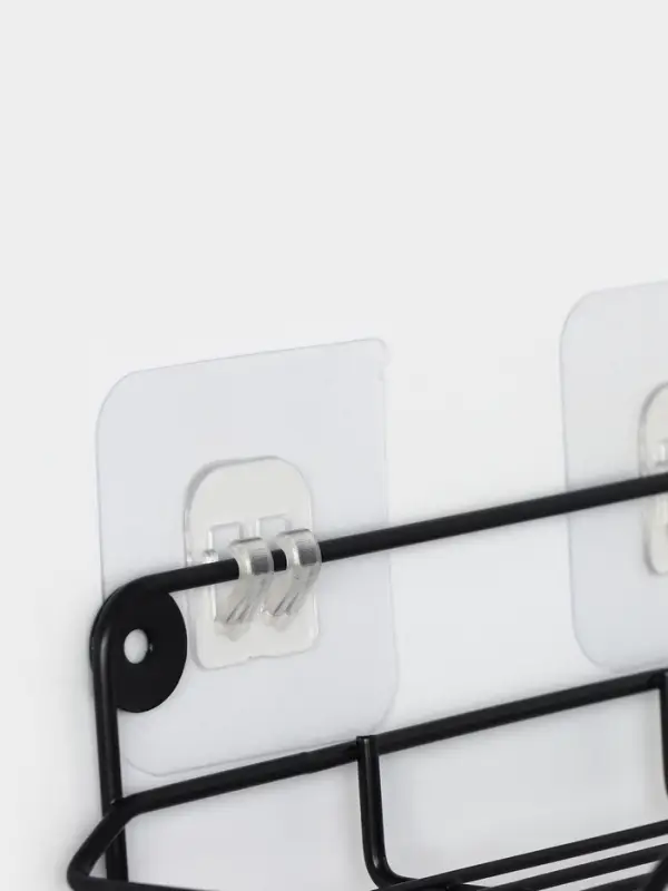 Держатель для туалетной бумаги с полочкой, 19&times;10&times;14.5 см, чёрный