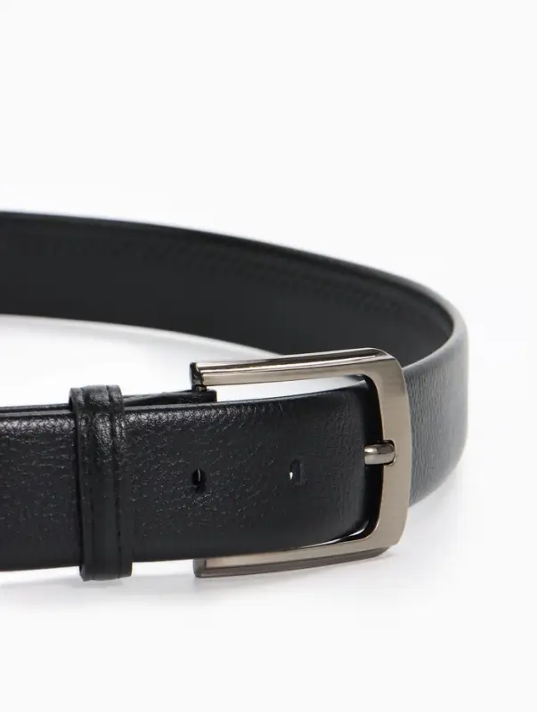 Ремень мужской, ширина 4 см, винт, пряжка металл, чёрный