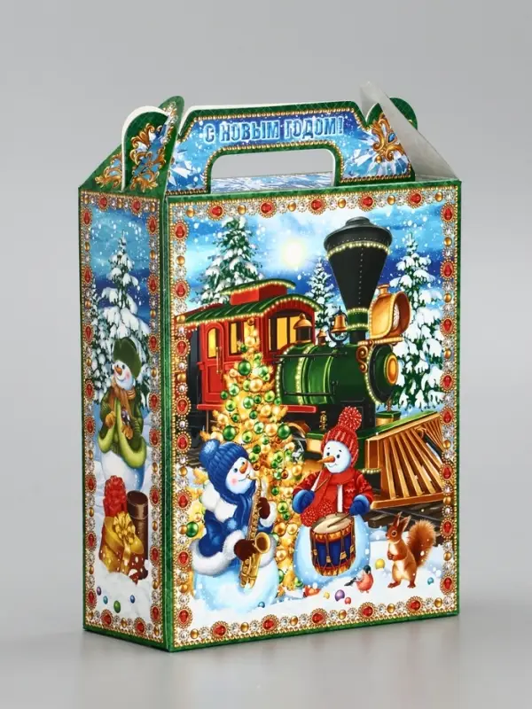 Подарочная коробка новогодняя «Экспресс» 14×6×21 см Подарочная коробка новогодняя «Экспресс» 14×6×21 см