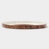 Тарелка Magistro Wood, d=25.3 см, фарфор, коричневая