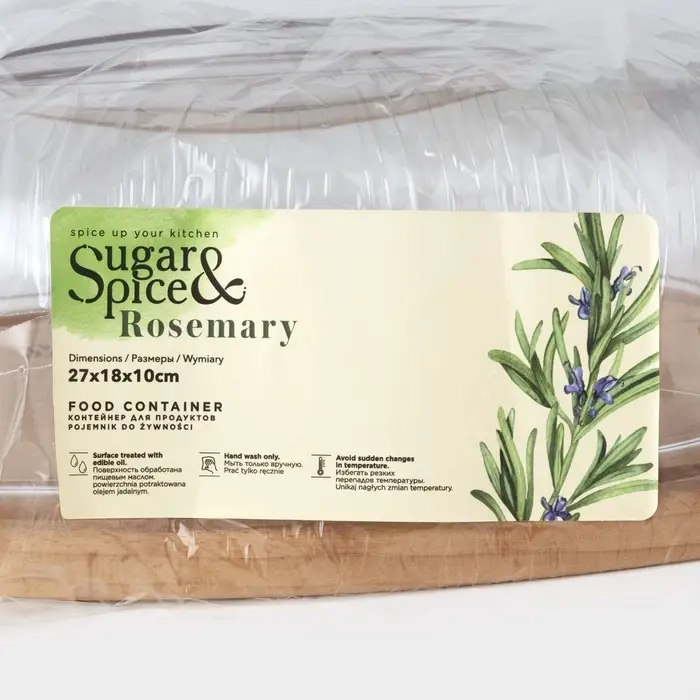 Хлебница Rosemary, 27&times;18.5&times;10 см, пластик, деревянное дно