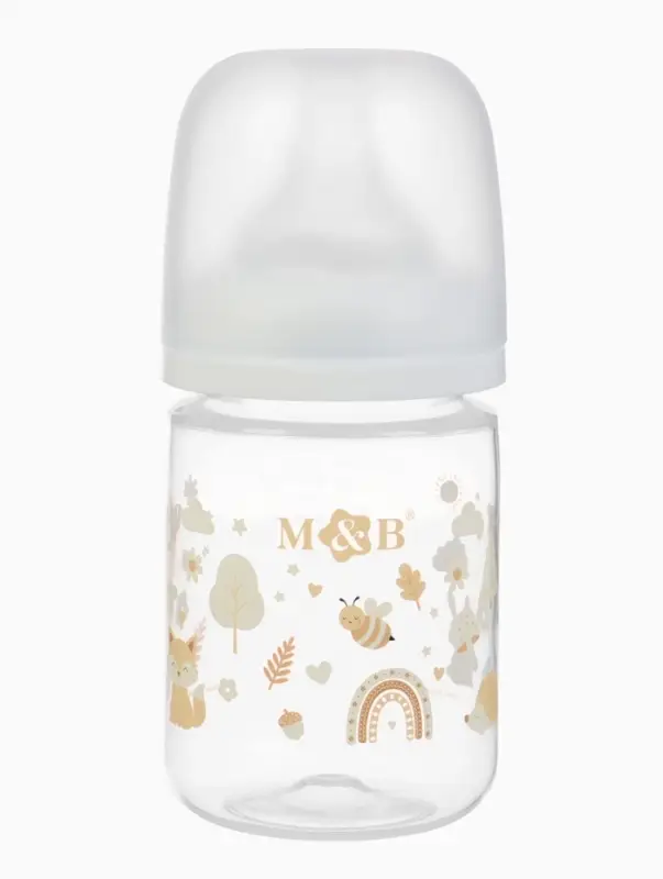Бутылочка для кормления M&B, ШГ &Oslash;50 мм, +0мес., 180 мл.