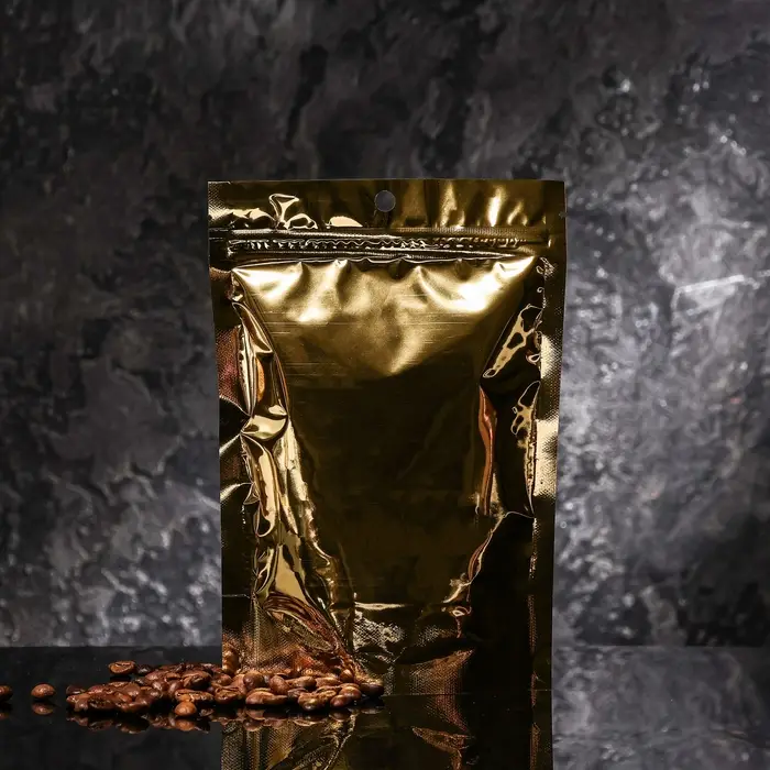 Пакет дой-пак, матовый, золотой, с прозрачной стенкой,14 х 20 х 8 см Пакет дой-пак, матовый, золотой, с прозрачной стенкой,14 х 20 х 8 см