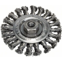 Корщетка для УШМ BOSCH 115мм, M14, дисковая, плоская, витая (2609256512)