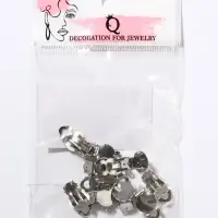 Основа под серьги-клипсы, 12 мм (набор 5 пар), цвет серебро