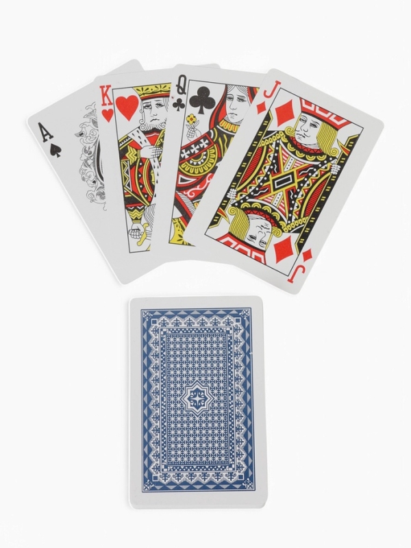 Карты игральные пластиковые 54 шт  Карты игральные пластиковые 54 шт "Время игры", покер, 9,5 х 6,5 см, синяя рубашка