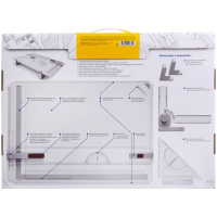 Доска чертежная А3 ArtSpace, рейсшина, треугольник, чертежный узел 281665