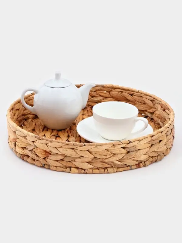 Корзинка для подачи Доляна &laquo;Камыш&raquo;, d=32 см, из соломы