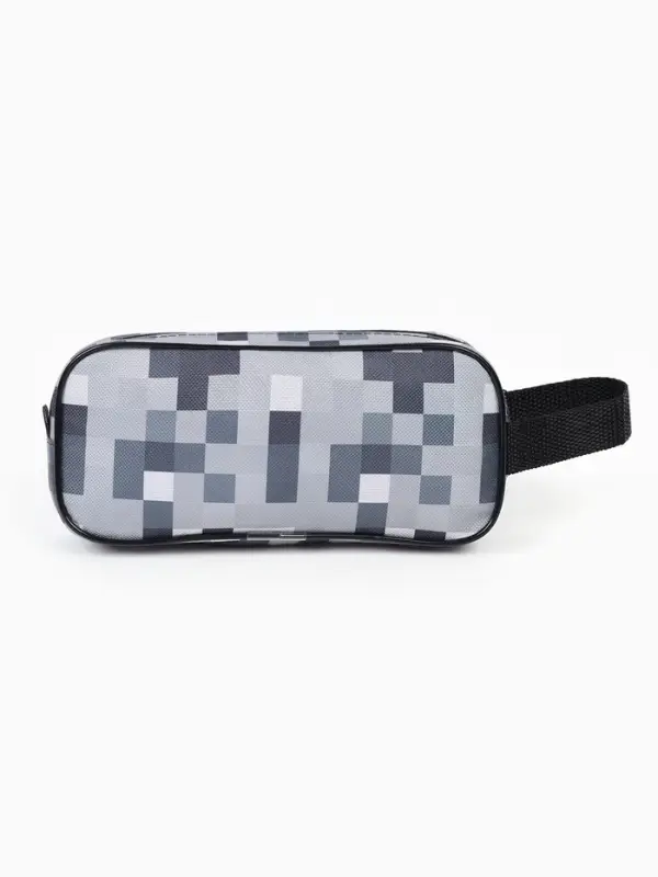 Пенал школьный, текстиль, 2 отделения, 22&times;10&times;7 см &laquo;Пиксельный мир&raquo;