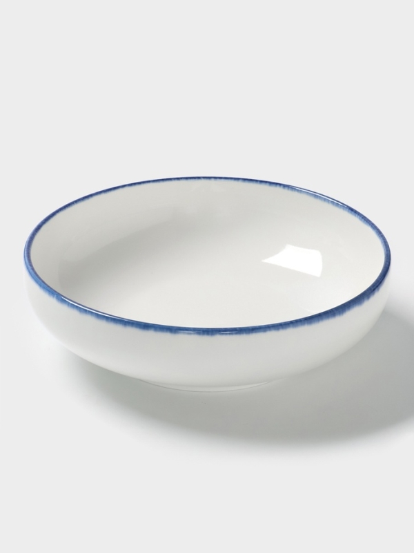 Глубокая тарелка Blue Lagoon Magistro 22.5 см, белая, синий