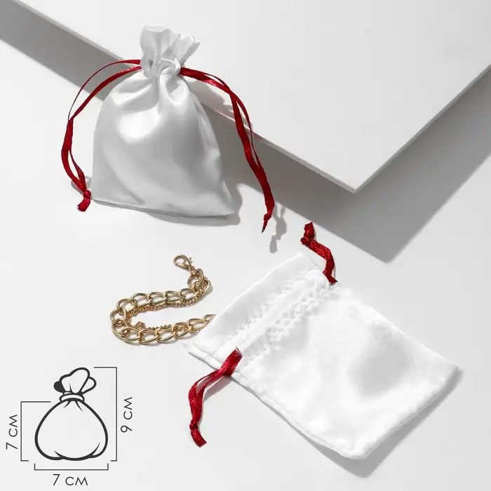 Мешочек подарочный атласный «Рафаэлло» 7×9, бело-бордовый Мешочек подарочный атласный «Рафаэлло» 7×9, бело-бордовый