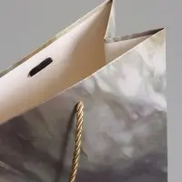 Пакет подарочный "Мрамор" , с бантиком , 35 х 30 х 10 см