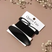 Набор для волос QF &laquo;Авиталь&raquo;, 3 резинки 6 см, заколка - автомат 9 см, 2 заколки 4.5 см, чёрный