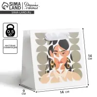 Пакет подарочный ламинированный квадратный, упаковка, &laquo;Girl&raquo;, 14&times;14&times;9 см
