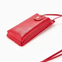 Сумка на магните, с длинным ремнём, однотонная, 10&times;2.5&times;20 см, красная