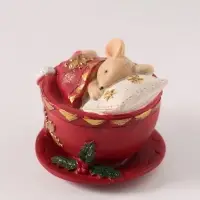 Фигурка новогодняя &laquo;Мышонок в чашечке&raquo;, 7 см, полистоун