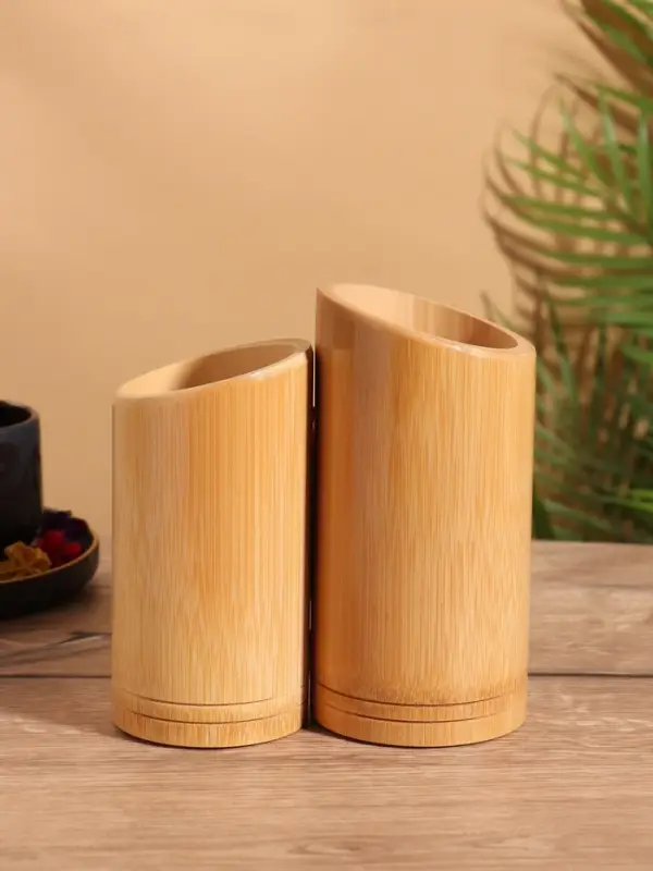 Подставка для столовых приборов, тройная 17 см, бамбук