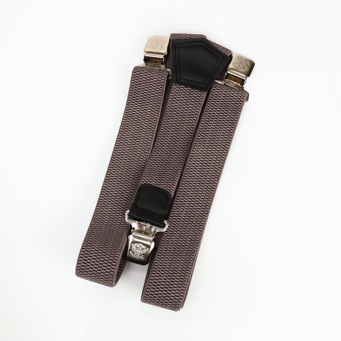 Подтяжки взрослые, ширина 3,8 см, цвет серый Подтяжки взрослые, ширина 3,8 см, цвет серый