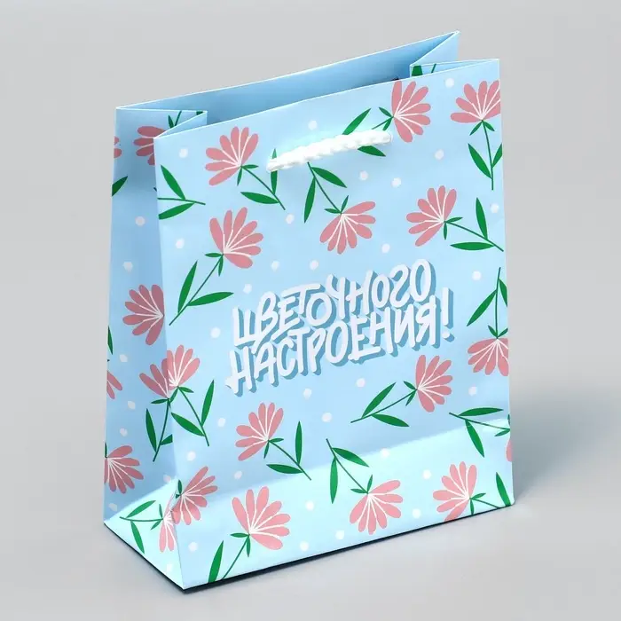Пакет подарочный ламинированный, упаковка, «Цветочного настроения», S 12 х 15 х 5.5 см Пакет подарочный ламинированный, упаковка, «Цветочного настроения», S 12 х 15 х 5.5 см