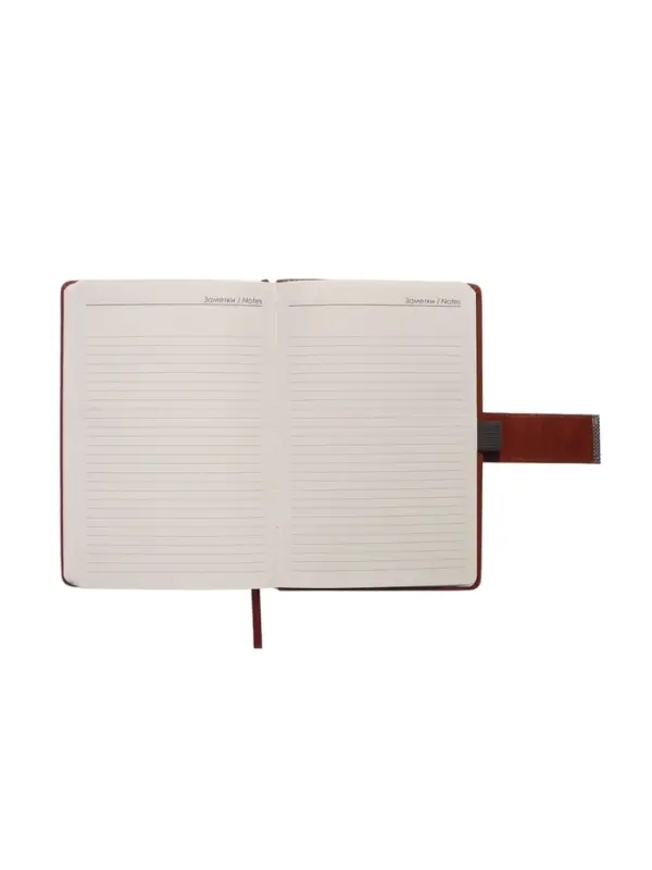 Ежедневник недатированный формат А5, с хлястиком, 112л, линия, пвх, Коричневый Ежедневник недатированный формат А5, с хлястиком, 112л, линия, пвх, Коричневый