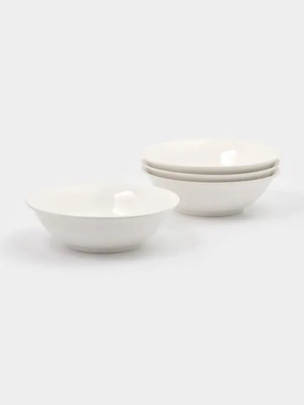 Тарелки глубокие Доляна White Label, набор 4 шт., 950 мл, 20&times;6.5 см, фарфор, белые