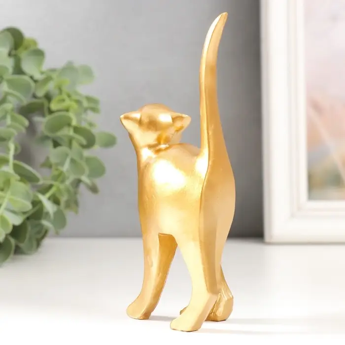 Фигурка полистоун &laquo;Золотая кошечка&raquo;, 3.4&times;6&times;13 см