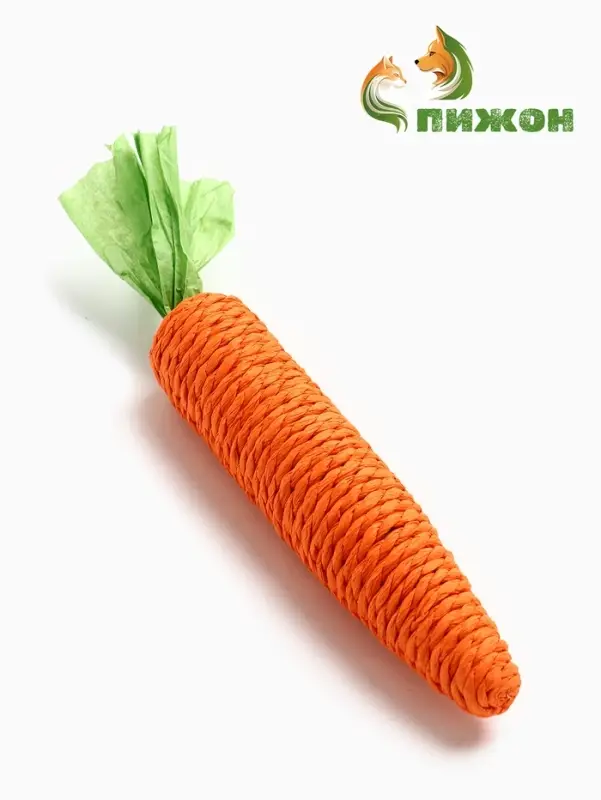 Игрушка-когтеточка для кошек "Морковка", 20 см, оранжевая