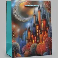 Пакет подарочный ламинированный "Город", S 18 x 23 х 10 см