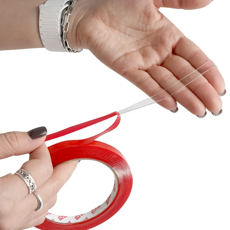 Лента клейкая двусторонняя AVS SCH-027 9 mm x 5 m акриловая основа (прозрачная)