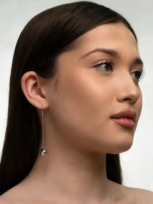 Серьги висячие &laquo;Диско-шар&raquo;, цвет серебро, 6.3 см