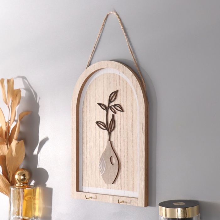 Крючки декоративные дерево Крючки декоративные дерево "Веточка в вазе" 2,5х16х23,5 см