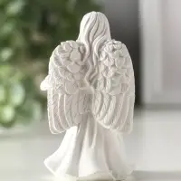 Сувенир полистоун "Девушка-ангел с ребёнком" белый МИКС 5,2х4,2х8,3 см