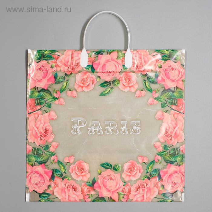 Пакет Пакет "Сады Парижа", полиэтиленовый с пластиковой ручкой, 37 х 34 см, 80 мкм