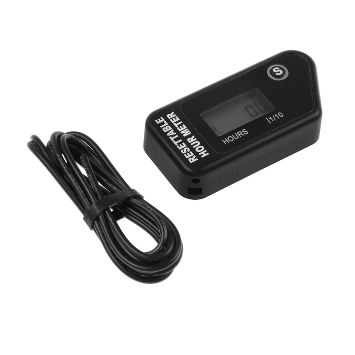 Счетчик моточасов, беспроводной, ЖК-дисплей, IP67, черный Счетчик моточасов, беспроводной, ЖК-дисплей, IP67, черный