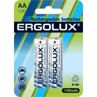 Аккумулятор Ergolux AA-1500mAh Ni-Mh 2шт/бл(NHAA1500BL2,1.2В)(12975)