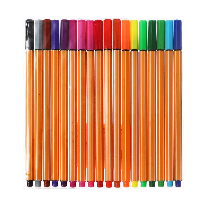 Набор капиллярных ручек  Набор капиллярных ручек "Полоски", 18 цветов