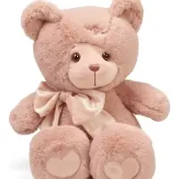 Мягкая игрушка "Медведь Ляля, с бантом", цвет пудровый, 25 см МЛяля/25/131-3