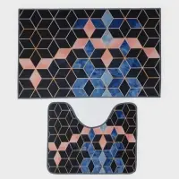 Набор ковриков для ванной и туалета Доляна &laquo;Бурлеск&raquo;, 2 шт., 50&times;80 см, 40&times;50 см