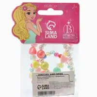 Браслет детский набор 3 шт. "Выбражулька" тюльпан в сердцах, цвет МИКС